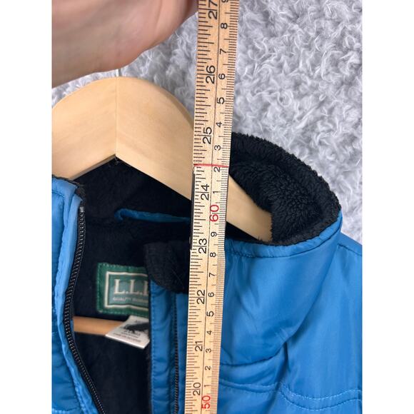 L.L.Bean Women’s Blue Quilted Fleece-Lined Puffer Jacket | Misses M | Warm Zip - Picture 9 of 13